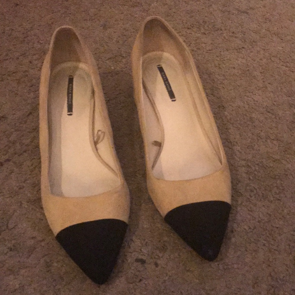 Zara cap toe block heel shoes 39